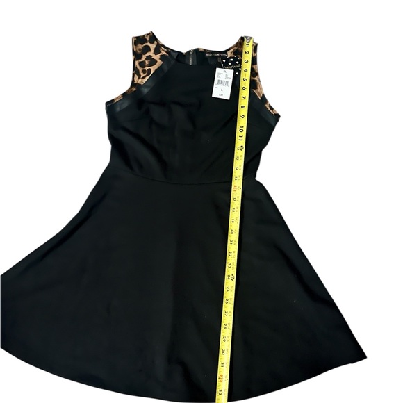 HeartSoul Black Mini Dress with Leopard Print Details - Picture 8 of 12